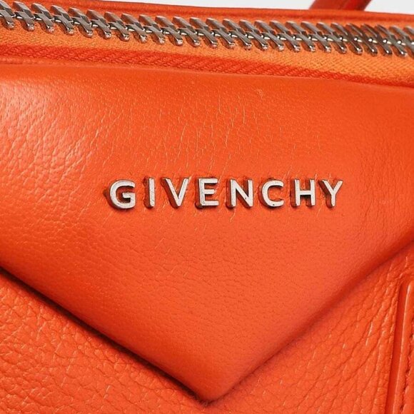 Givenchy Orange Sugar Goatskin Leather Small Antigona Bag - Picture 13 of 13